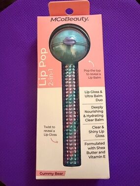 Lip Pop 2-in-1 Lip Balm & Gloss - Gummy Bear (Pink/Blue)